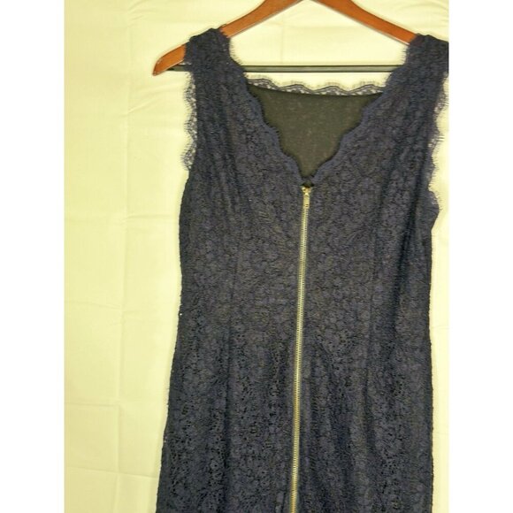 Adrianna Papell Lace Navy Blue Sleeveless Cocktail Dress Woman’s Size 14P - Picture 11 of 11